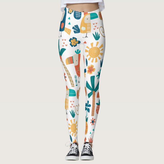 Tropical Backyard Arts Leggings (Front)