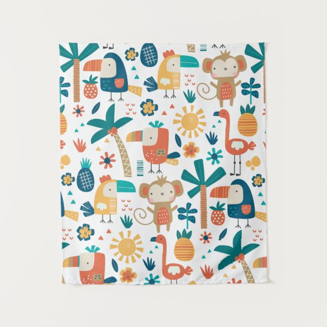 Tropical Backyard Arts Tapestry (Front)