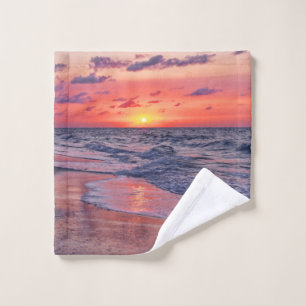 Tropical Bahamas Sunset Paradise Beach Wash Cloth