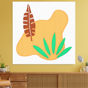 Tropical Balance – Abstract Botanical Leaf Art Canvas Print