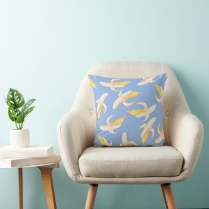 Tropical Banana Fruit Pattern Throw Pillow