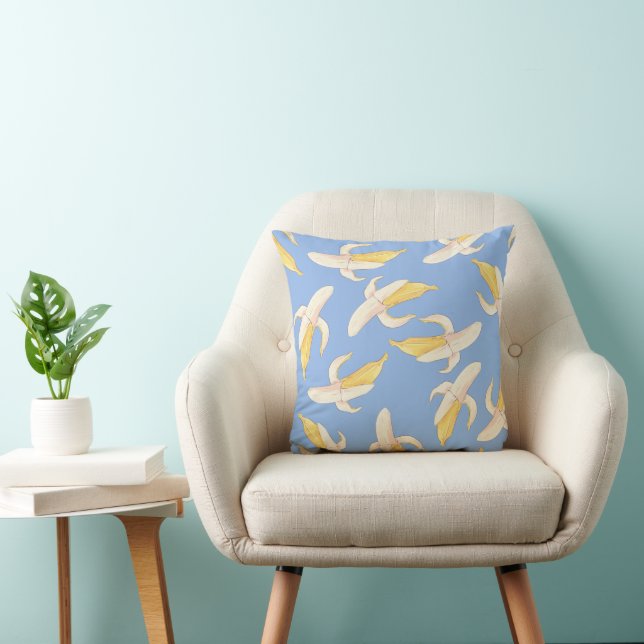 Tropical Banana Fruit Pattern Throw Pillow (Chair)