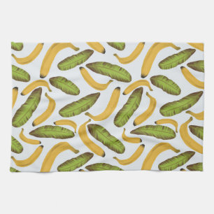 Tropical Banana Leaf Pattern Kitchen Towel
