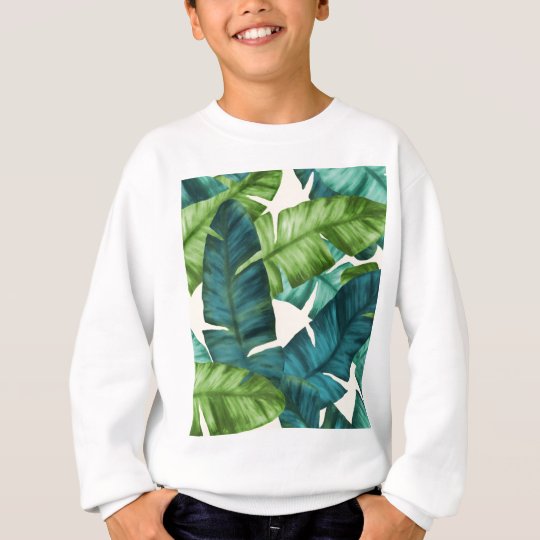 Tropical Banana Leaves Original Pattern Sweatshirt