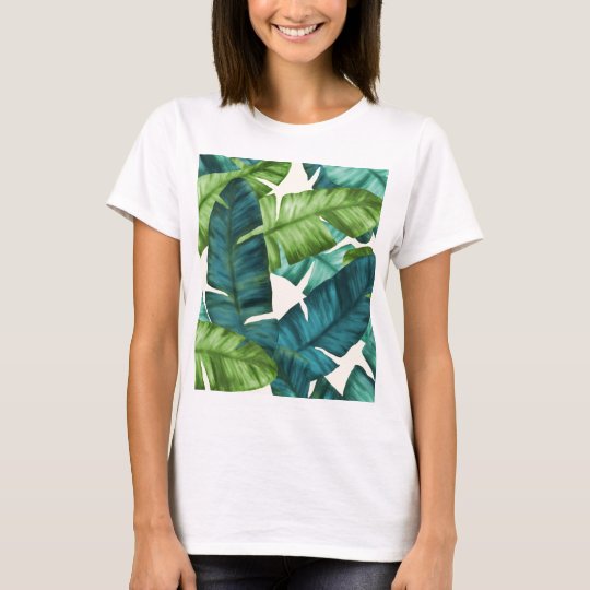 Tropical Banana Leaves Original Pattern T-Shirt