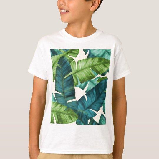 Tropical Banana Leaves Original Pattern T-Shirt
