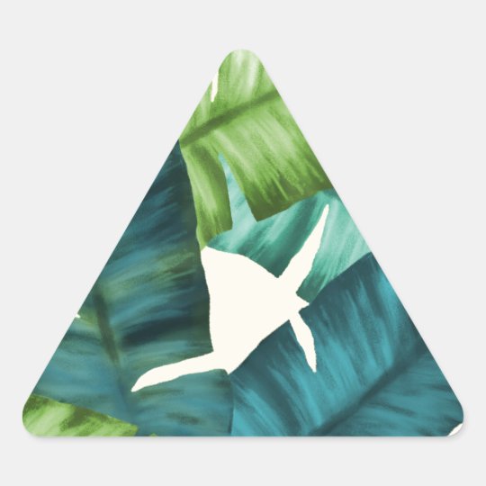 Tropical Banana Leaves Original Pattern Triangle Sticker