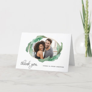 Tropical Banana Leaves Thank You with Photo