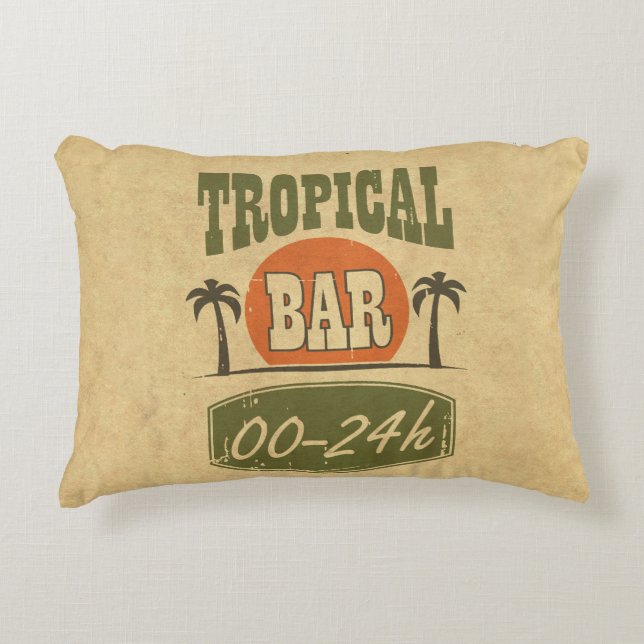 Tropical Bar Accent Pillow (Front)