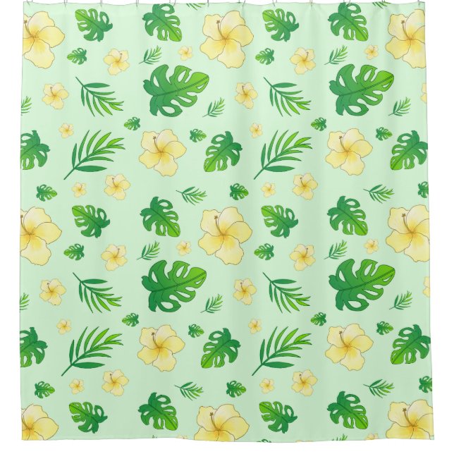 Tropical Bath Curtains: Fresh, vibrant (Front)