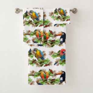 Tropical Bathroom Towel Set