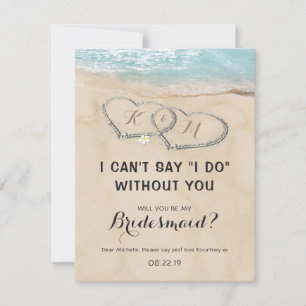 Tropical be my Bridesmaid   Beach Destination Invitation