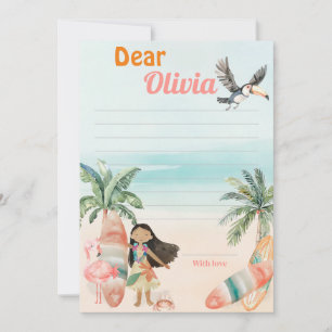Tropical Beach 1st Birthday Time Capsule Note Card