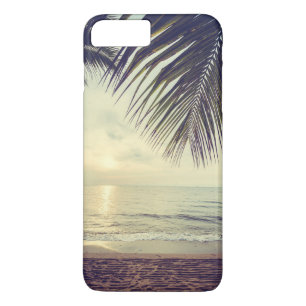 Tropical Beach and Palm Leaves   Phone Case