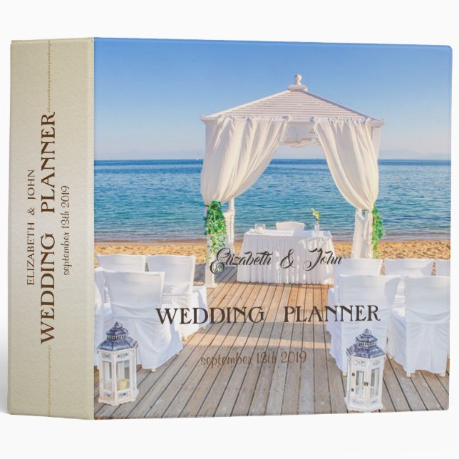 Tropical Beach Arbor  Wedding Binder (Front/Spine)