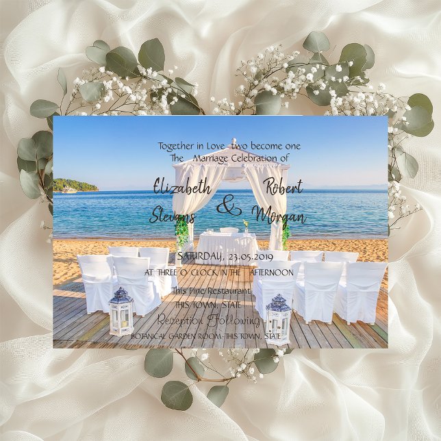 Tropical Beach Arbor  Wedding  Invitation (Creator Uploaded)