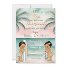 Tropical Beach Baby Gender Reveal Blush Sage
