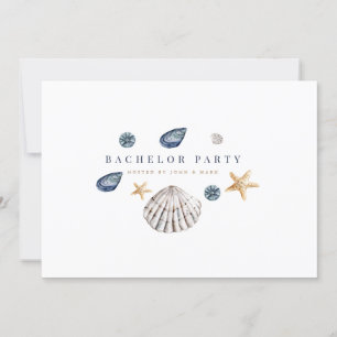 Tropical Beach Bachelor Party Invitation Card
