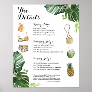 Tropical Beach Bachelorette Weekend Itinerary  Poster