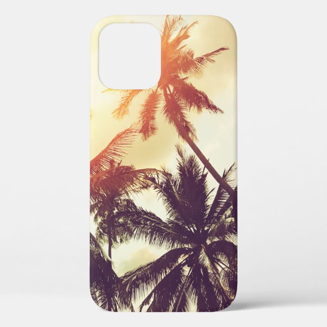 Tropical beach background with palm trees silhouet Case-Mate iPhone case (Back)