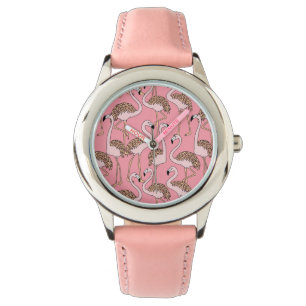 Tropical Beach Bird Pink Flamingo Watch