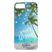Tropical Beach Blessed Palm Trees String Lights