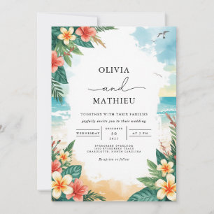 Tropical Beach Bliss Wedding Invitation