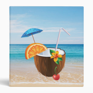 Tropical Beach,Blue Sky,Ocean Sand,Coconut Coctail Binder