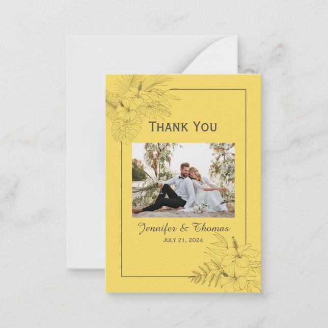 Tropical Beach Boho Summer Thank You   Card (Front)