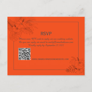 Tropical Beach Boho Summer Wedding RSVP Postcard