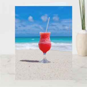 TROPICAL BEACH BOISSONS CARTE DE SALUT D'ANNIVERSA