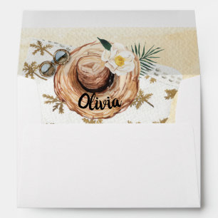 Tropical Beach Bridal Shower Envelope