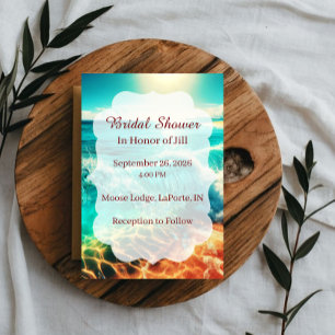 Tropical Beach Bridal Shower Invitation