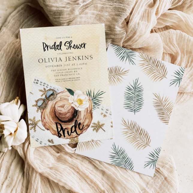 Tropical Beach Bridal Shower Invitation (Creator Uploaded)