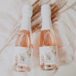 Tropical Beach Bridal Shower Sparkling Wine Label