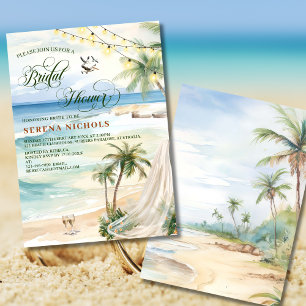 Tropical Beach Bridal Wedding Shower Hen Party  Invitation