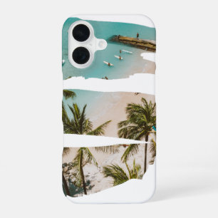 Tropical Beach Brush Strokes iPhone 16 Case