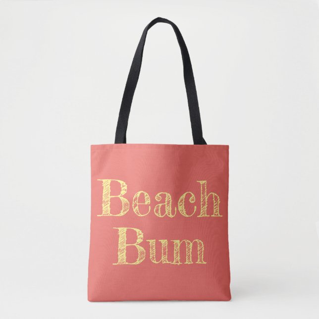 tropical BEACH BUM lettering | Tote Bag (Front)