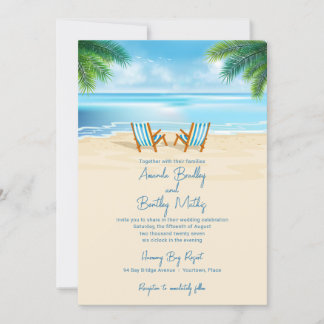 Tropical Beach Chairs Wedding Invitation