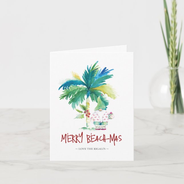 Tropical Beach Christmas Card (Front)