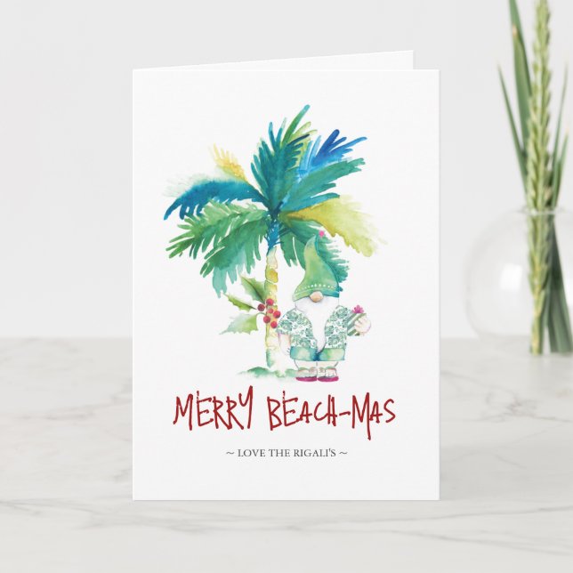 Tropical Beach Christmas Card (Front)
