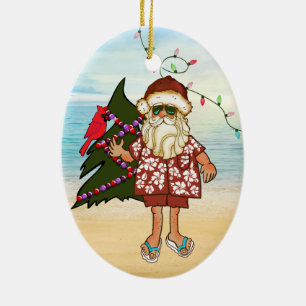 Tropical Beach Christmas Ornament
