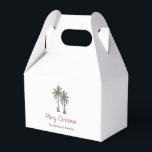 Tropical Beach Christmas Palm Trees Party  Favor Box<br><div class="desc">Merry Christmas beach holiday party favour box,  with a palm trees and string lights illustration. With customizable typography lettering,  you add your own information. A tropical addition to your destination holiday cards and gifts.</div>