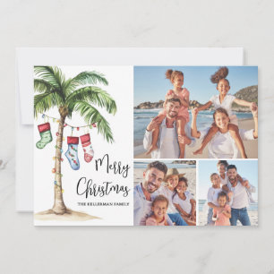 Tropical Beach Christmas Photo Holiday Card