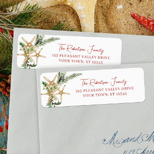 Tropical Beach Christmas Starfish Return Address