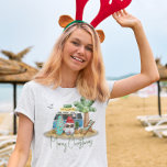 Tropical Beach Christmas Vibes Gnome  T-Shirt<br><div class="desc">This design may be personalized by choosing the Edit Design option. You may also transfer onto other items. Contact me at colorflowcreations@gmail.com or use the chat option at the top of the page if you wish to have this design on another product or need assistance. See more of my designs...</div>