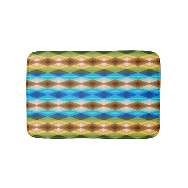 Tropical Beach Coloured Kaleidoscope Abstract Art  Bath Mat (Front)