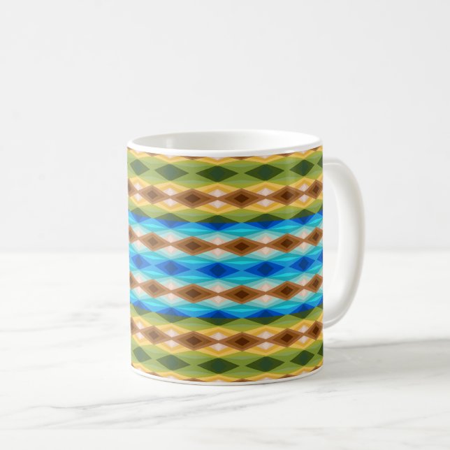 Tropical Beach Coloured Kaleidoscope Abstract Art  Coffee Mug (Front Right)