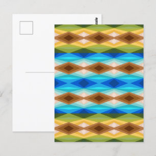 Tropical Beach Coloured Kaleidoscope Abstract Art Postcard