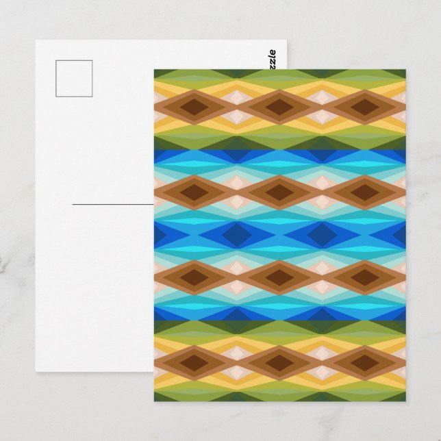 Tropical Beach Coloured Kaleidoscope Abstract Art  Postcard (Front/Back)
